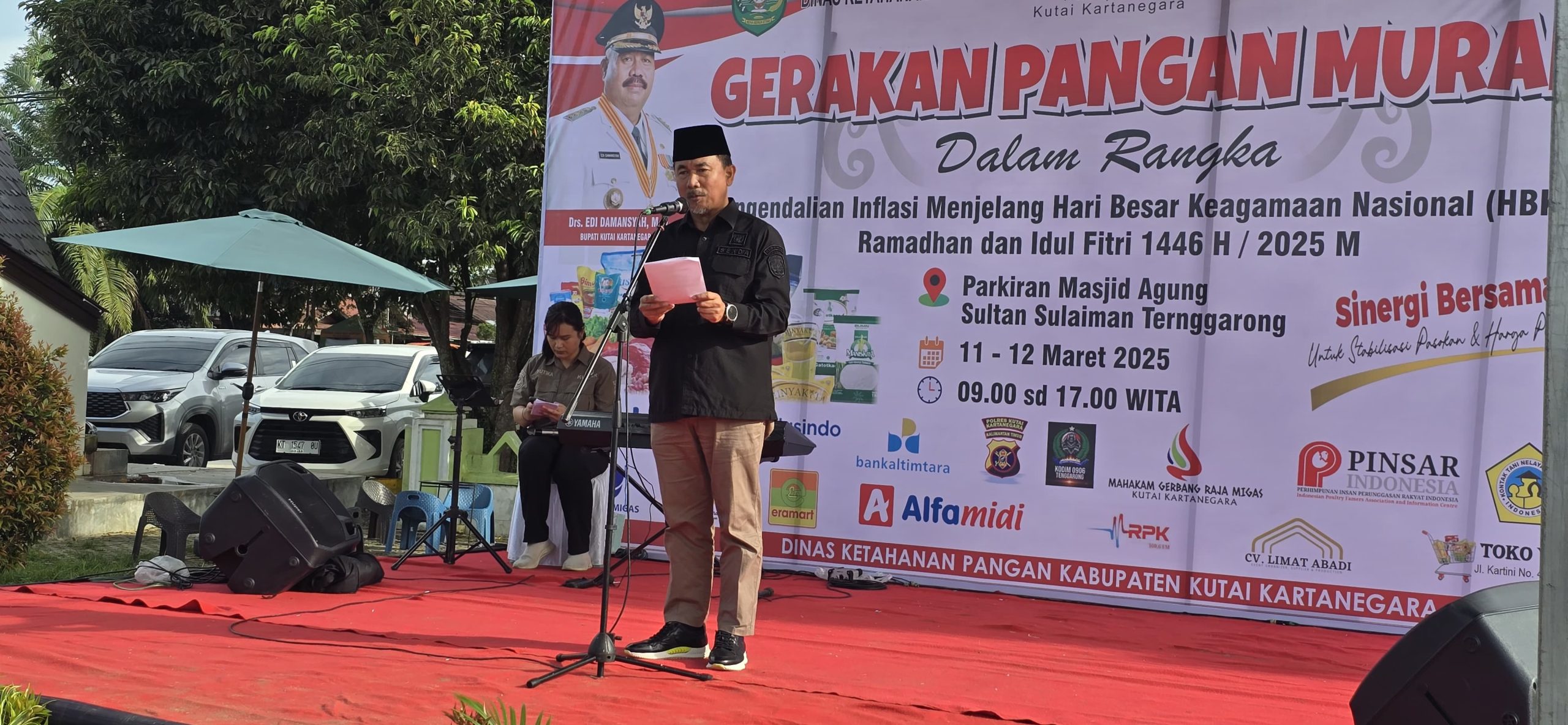 Sekretaris Daerah, Sunggono Saat Membuka Gerakan Pangan Murah (Adv/Ruteberita).